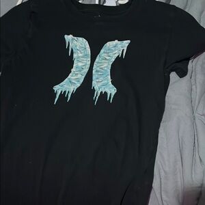 Hurley Black T-Shirt with Light Blue Logo